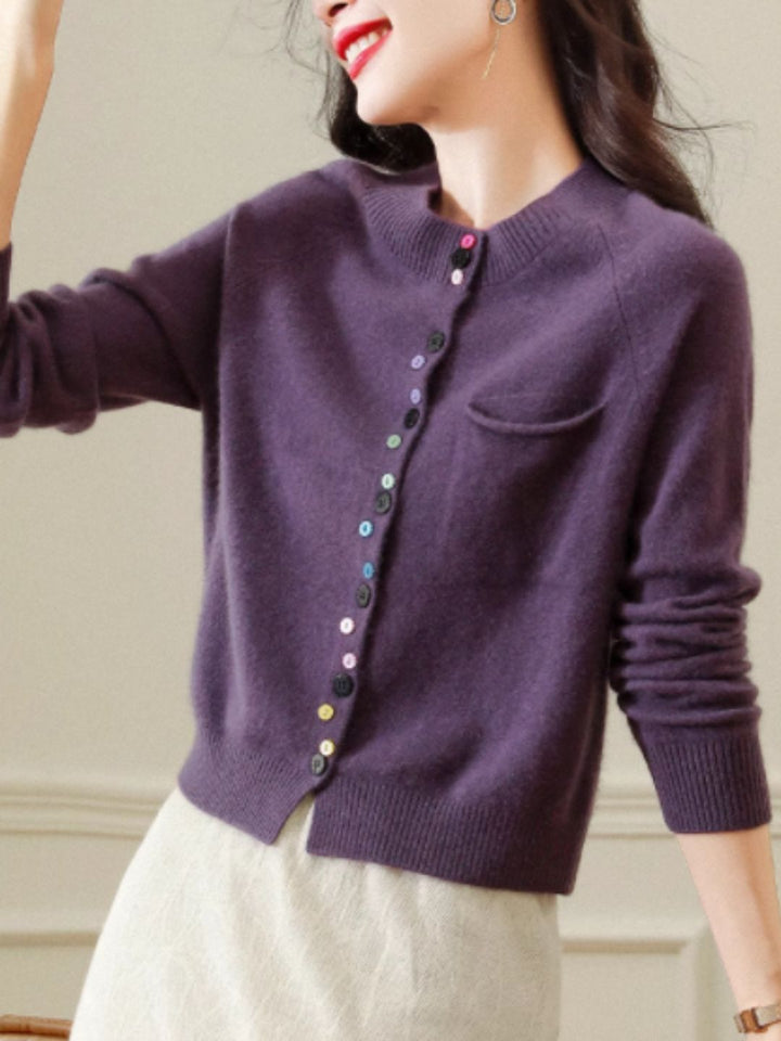 Colorful Button Cardigan Sweater