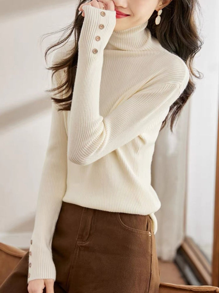 High Collar Slim Fit Long Sleeve Sweater