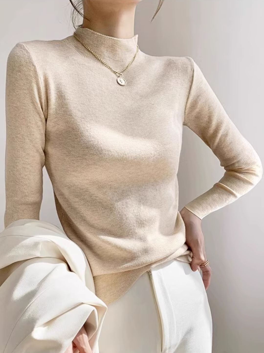 Classic Solid Color Sweater