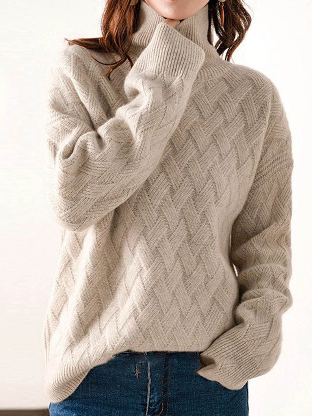 Casual Turtleneck Knitted Sweater