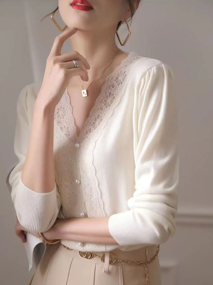 Lace Panel Sweater Top