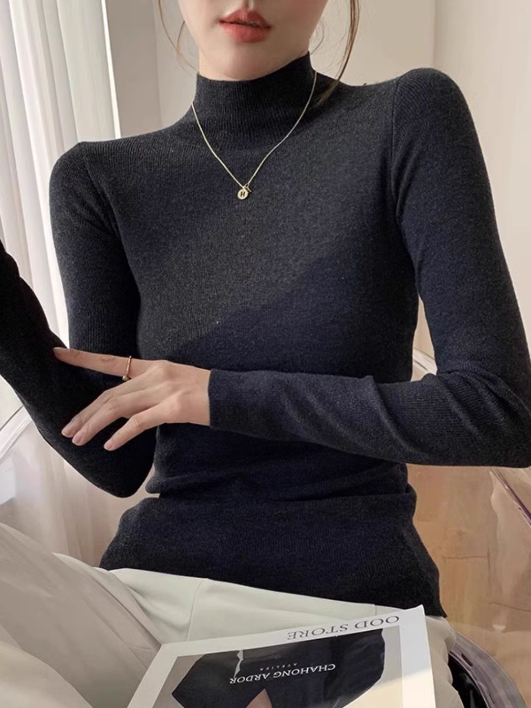 Classic Solid Color Sweater