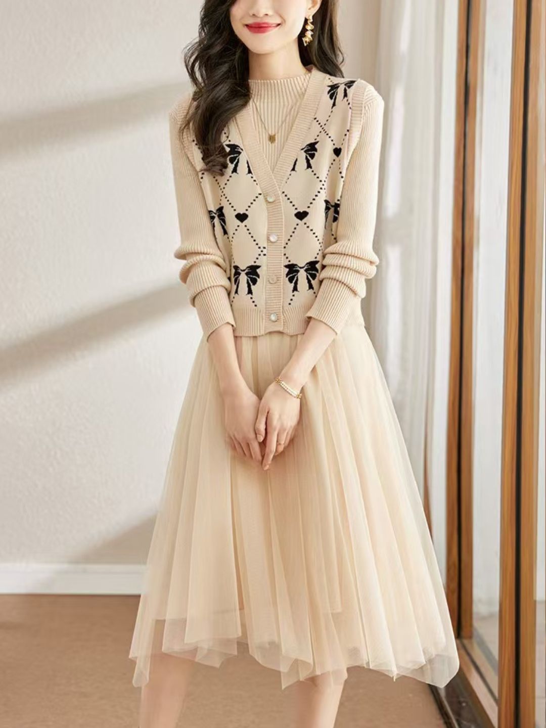 Fashion Knitted Two-piece Dress