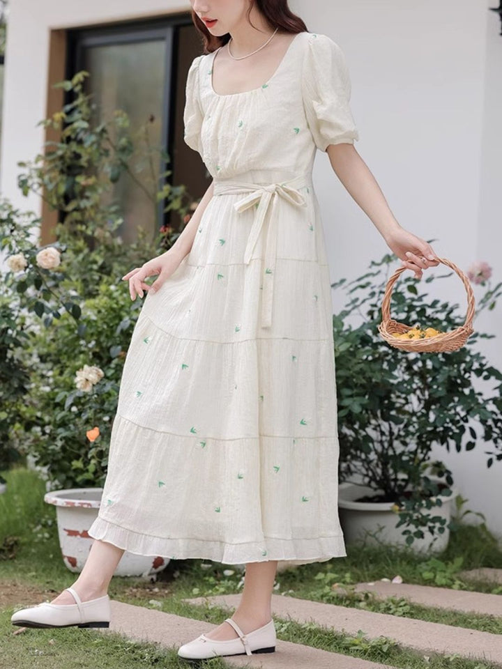 Embroidered  Chiffon Dress