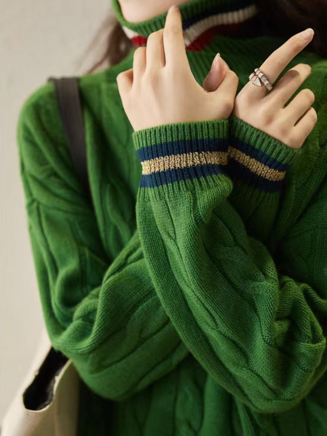 Turtleneck Colorblock Sweater