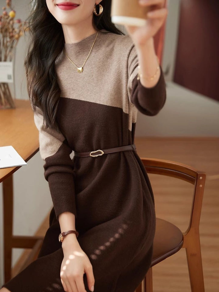 Half Turtleneck Knit Dress