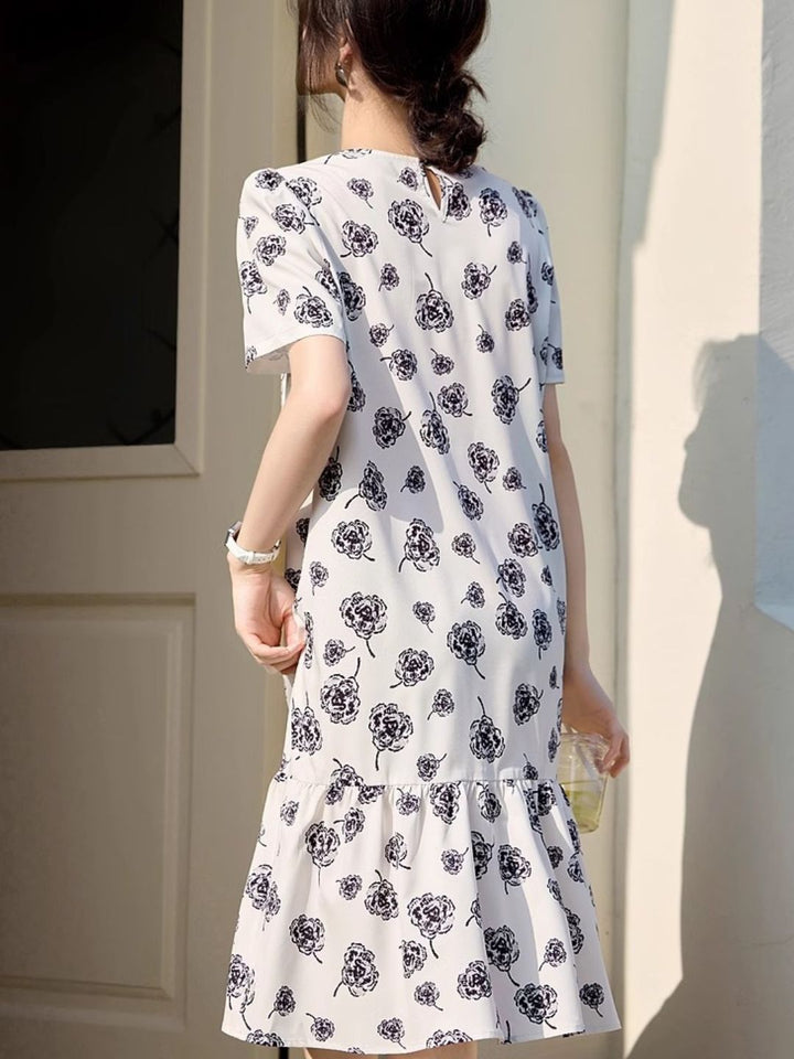 Round Neck Floral Dress