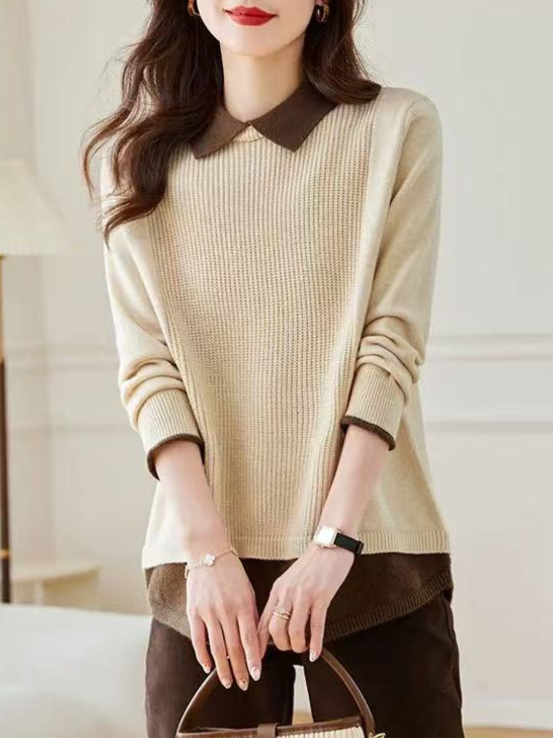 Classic Casual Lapel Sweater