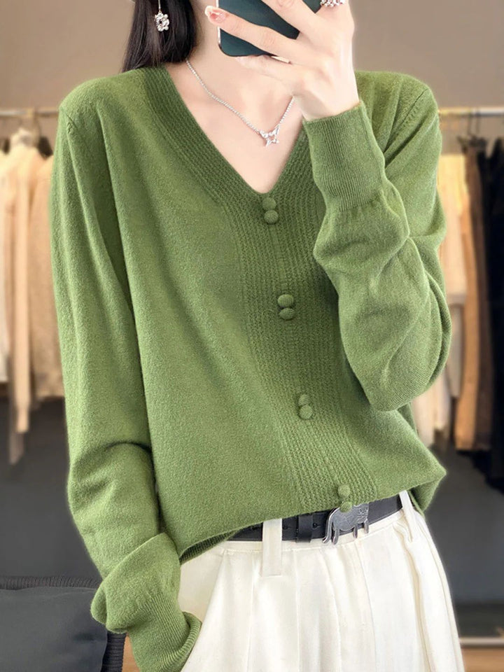 Casual V-neck Loose Knitted Sweater