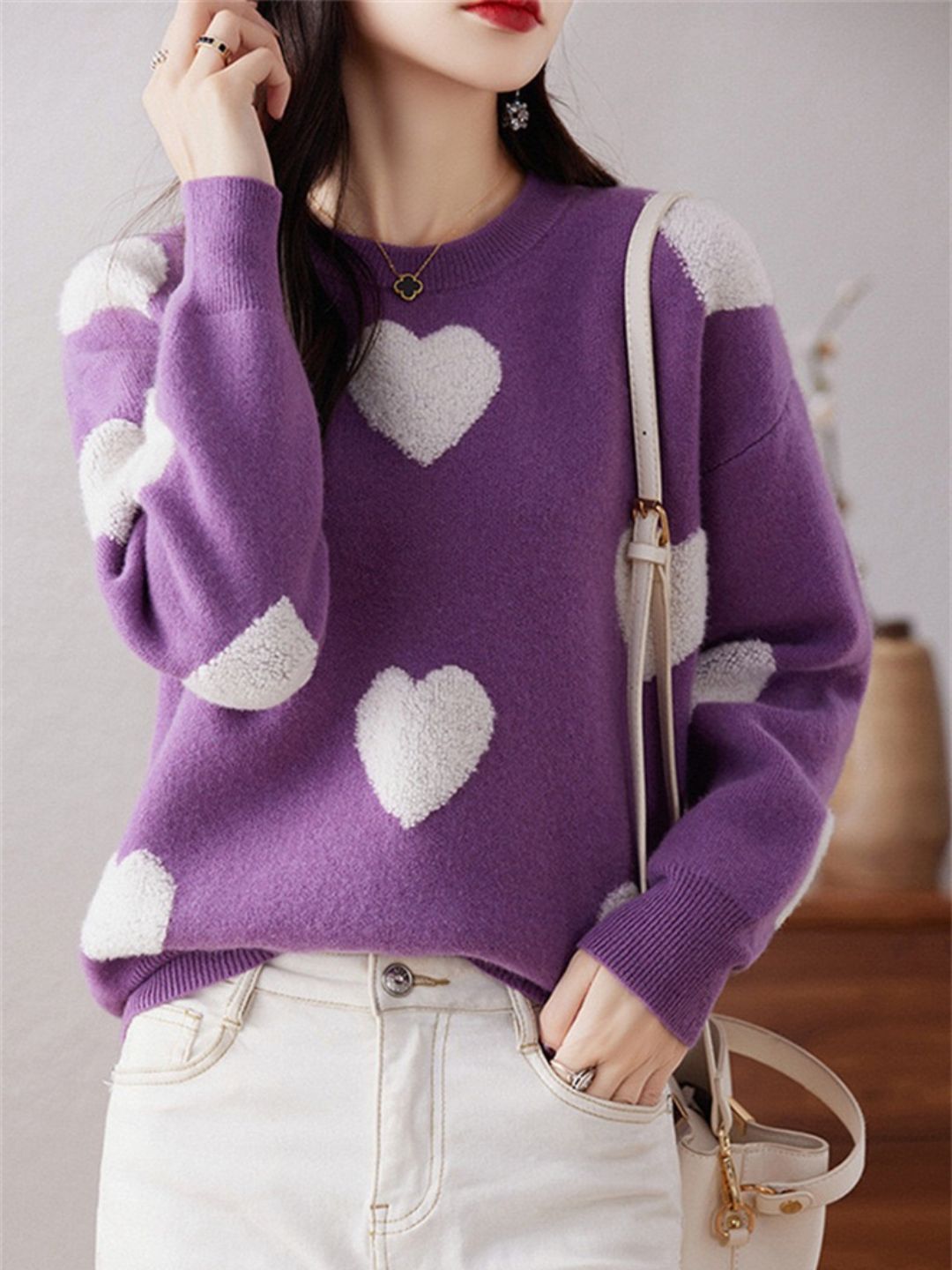 Love Heart Fashion Knitted Sweater