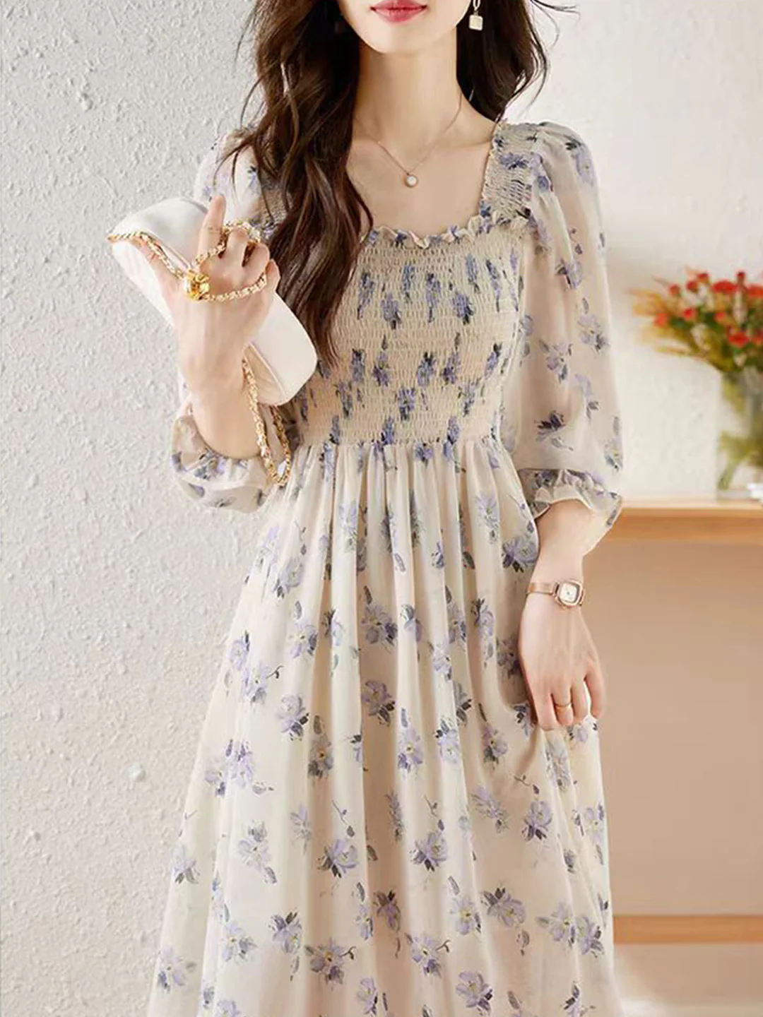 Chiffon Printed Floral Dress