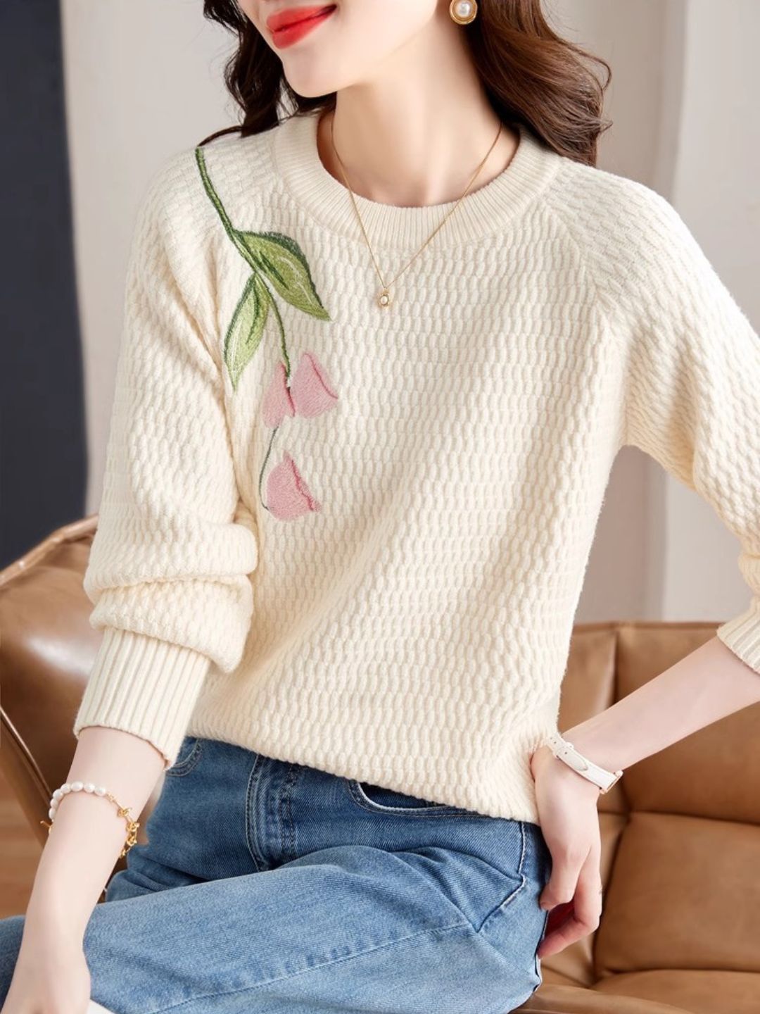 Simple Bluebells Flower Sweater