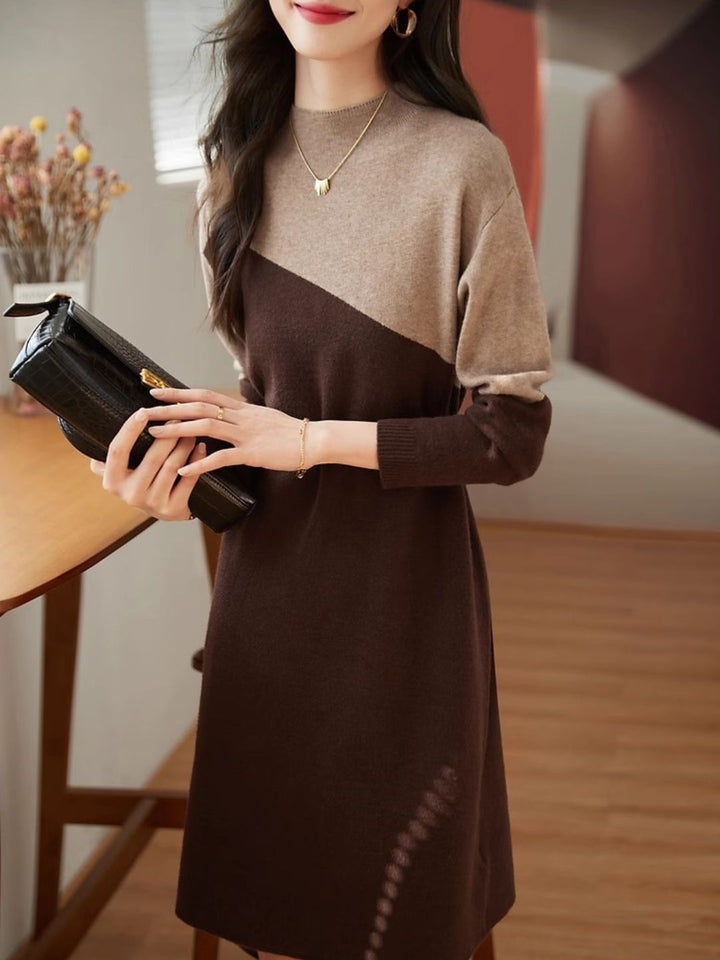 Half Turtleneck Knit Dress