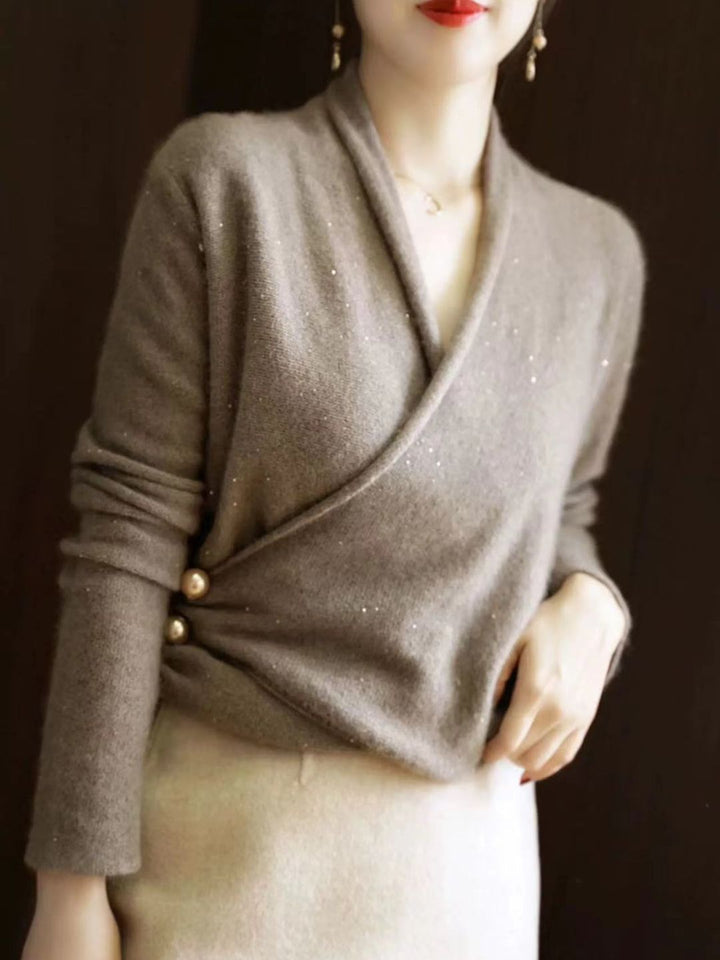 Crossover V-neck Sweater