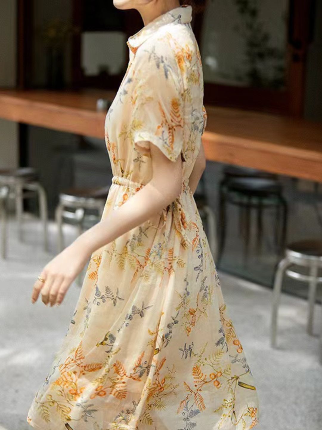 Elegant Chiffon Floral Dress