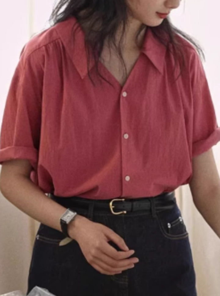 Loose Short Sleeve Chic Shirt