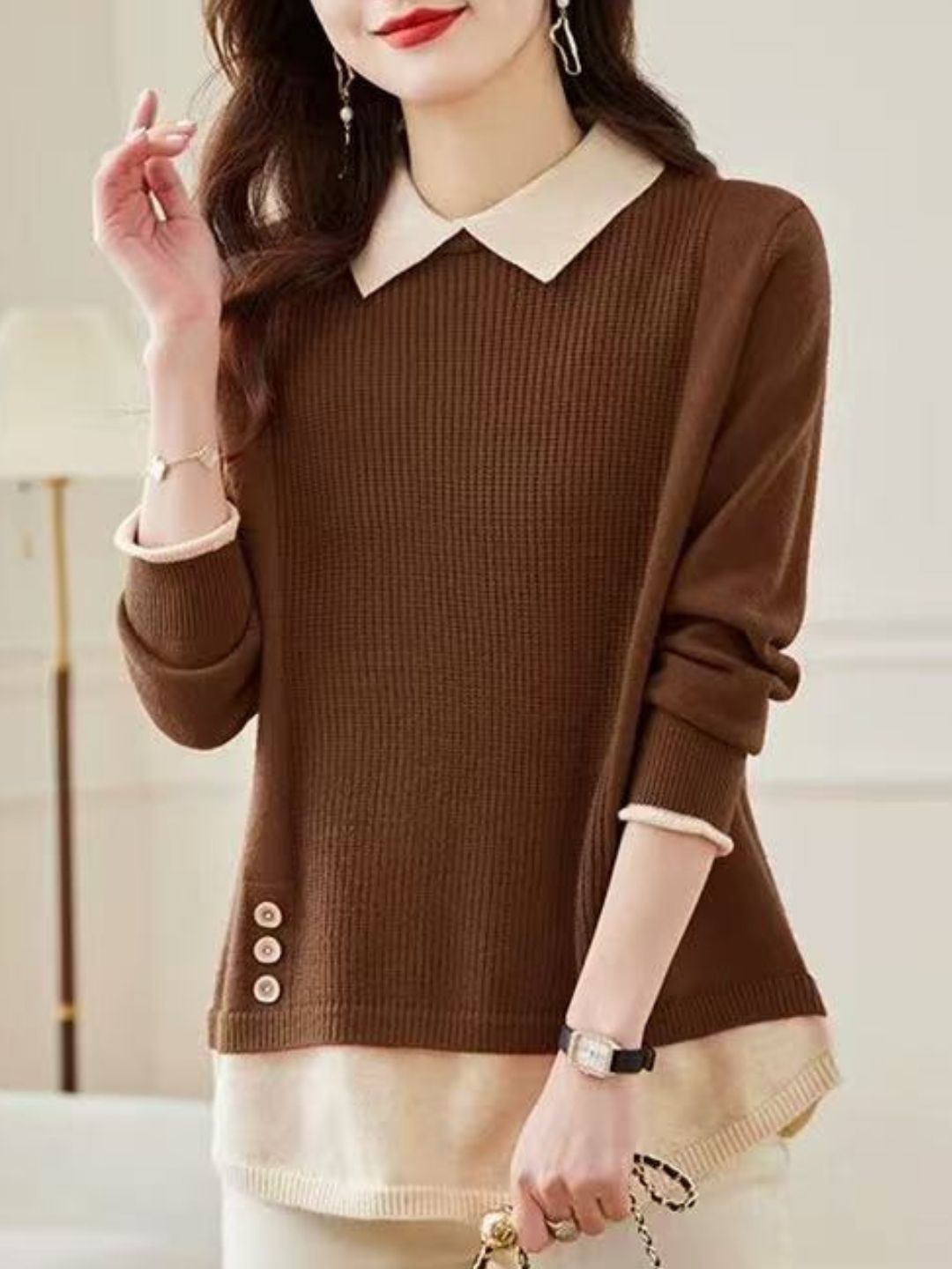 Classic Casual Lapel Sweater