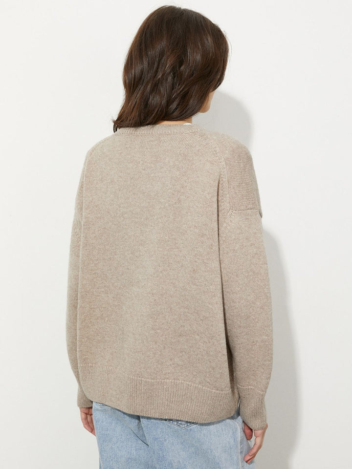 Crew Neck Knitted Pullover Top