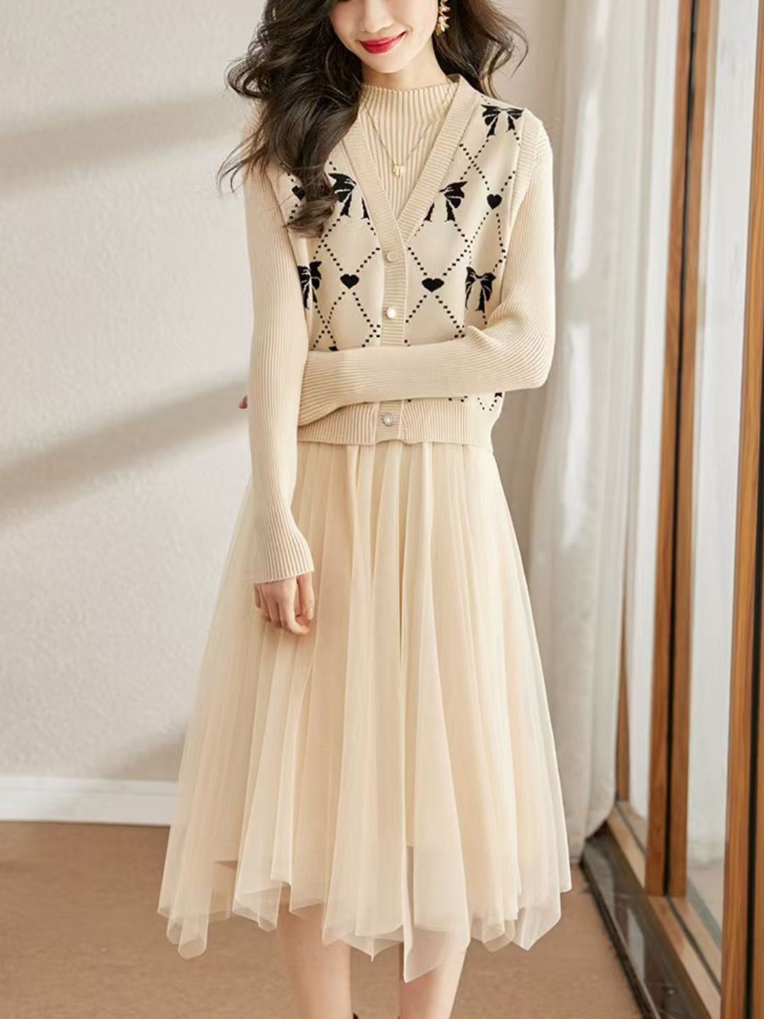 Fashion Knitted Two-piece Dress