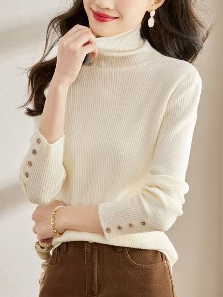 High Collar Slim Fit Long Sleeve Sweater