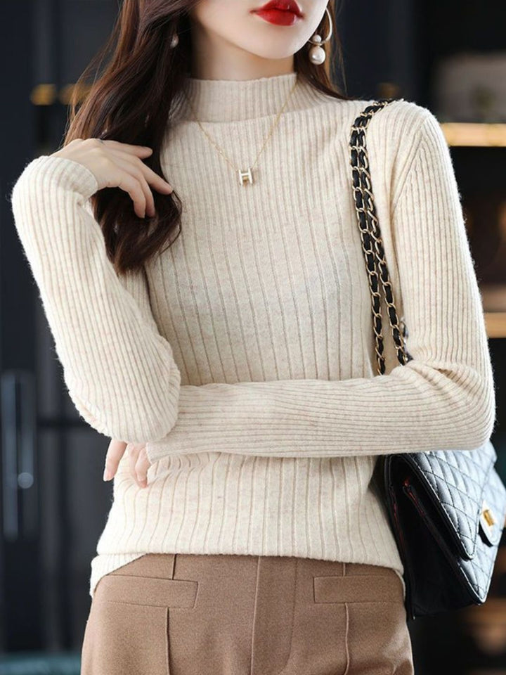 Classic Turtleneck Solid Color Knitted Sweater